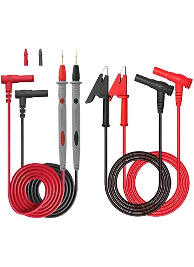 Test Leads for Multimeter,3.3FT Test Lead with Alligator Clips and Gold Plated Test Probe, multimeter Leads Kit, Suitable for Most of Digital Multimeter