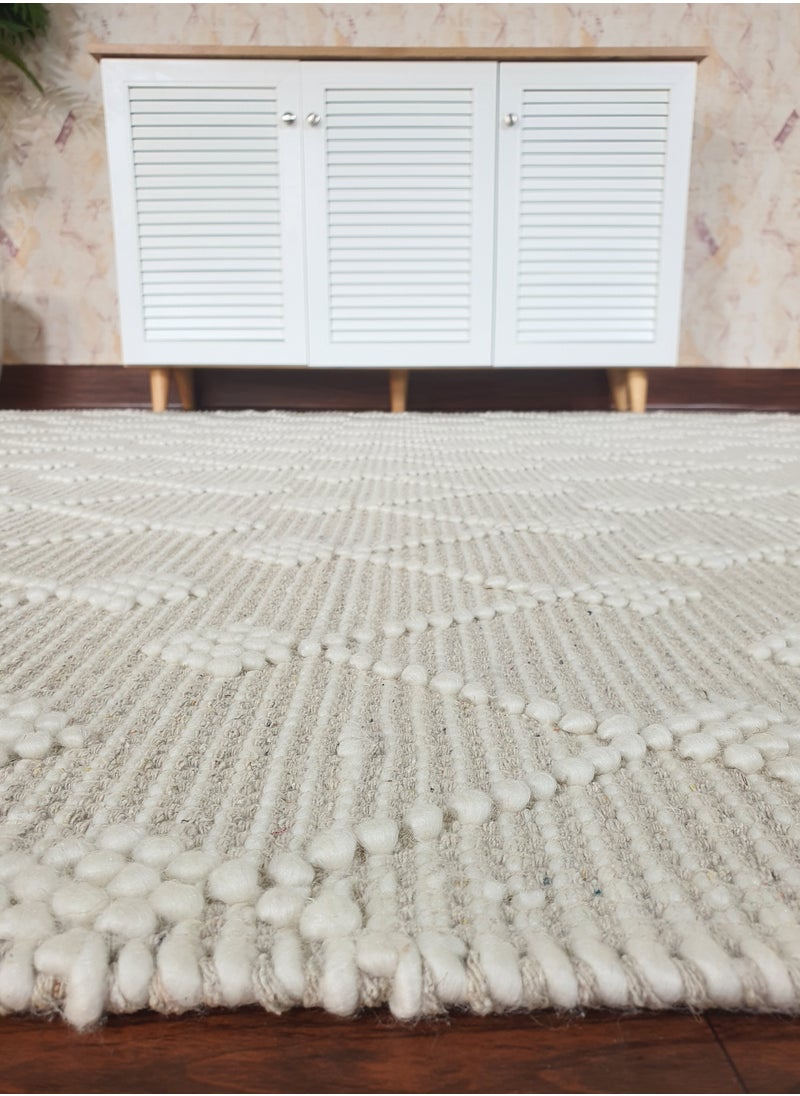 Handmade woven rug area rug for bedroom livig room carpet Woven rug natural and white color rug srn-005