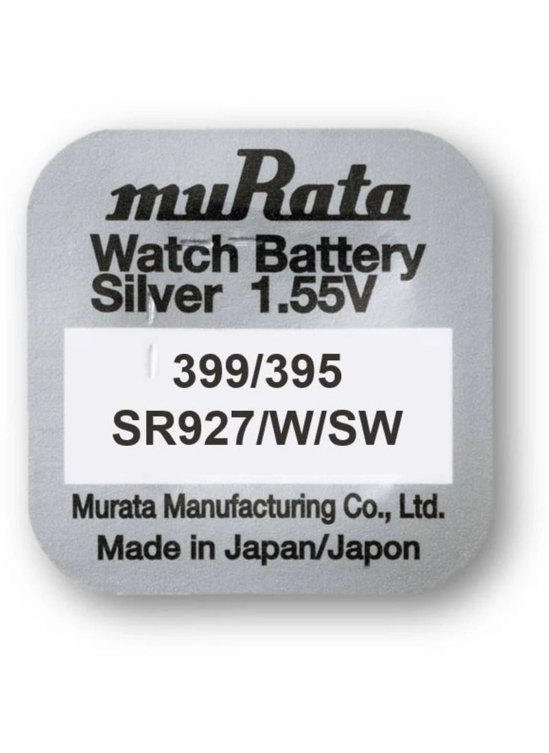10-Pieces Murata 399/395 SR927/W/SW Silver Oxide 1.55V Watch Batteries