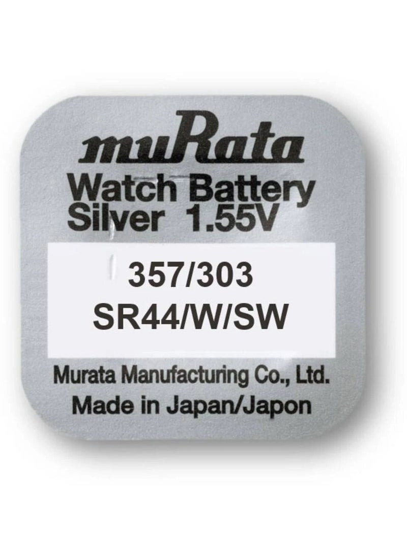 10-Pieces Murata 357/303 SR44/W/SW Silver Oxide 1.55V Watch Batteries