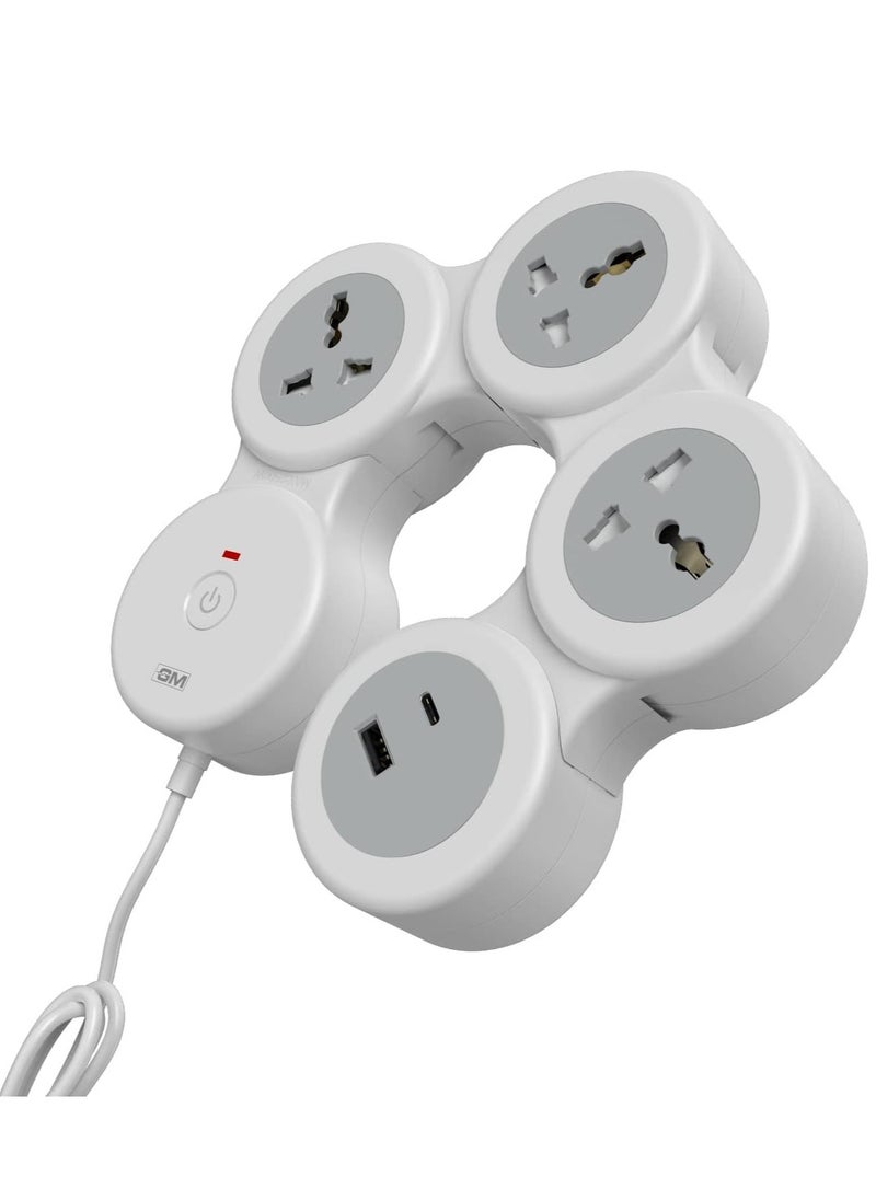 G-Hoop 4+1 Spike Guard with USB Ports – Master Switch & Overload Protection for Enhanced Safety and Convenience