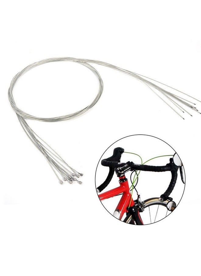 Bike Shift Cable 10Pcs Bicycle Gear Shifter Cables Set Stainless Steel Brake Line Derailleur Wire Kit For Mountain Road Bicycle Mtb 2M