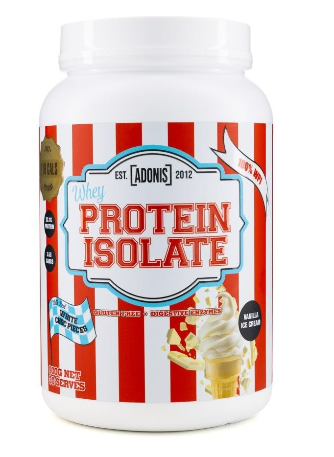 Adonis Whey Protein Isolate Vanilla Ice Cream 900g - Premium Quality Supplement for Muscle Recovery and Strength