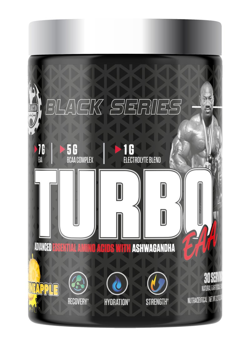 Black Series Turbo EAA 30 Servings 345g - Advanced Essential Amino Acids for Muscle Recovery and Performance (Pineapple)