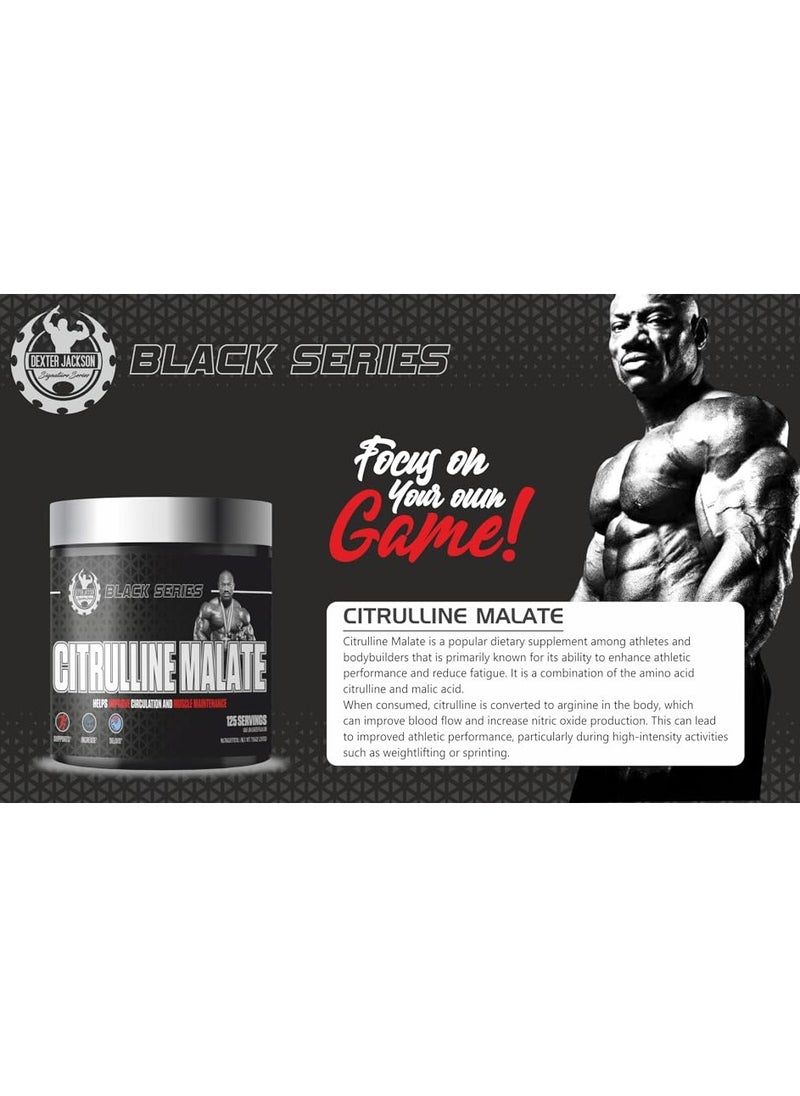 Black Series Citrulline Malate 250g - 125 Servings | Premium Nitric Oxide Support for Enhanced Blood Flow and Workout Performance