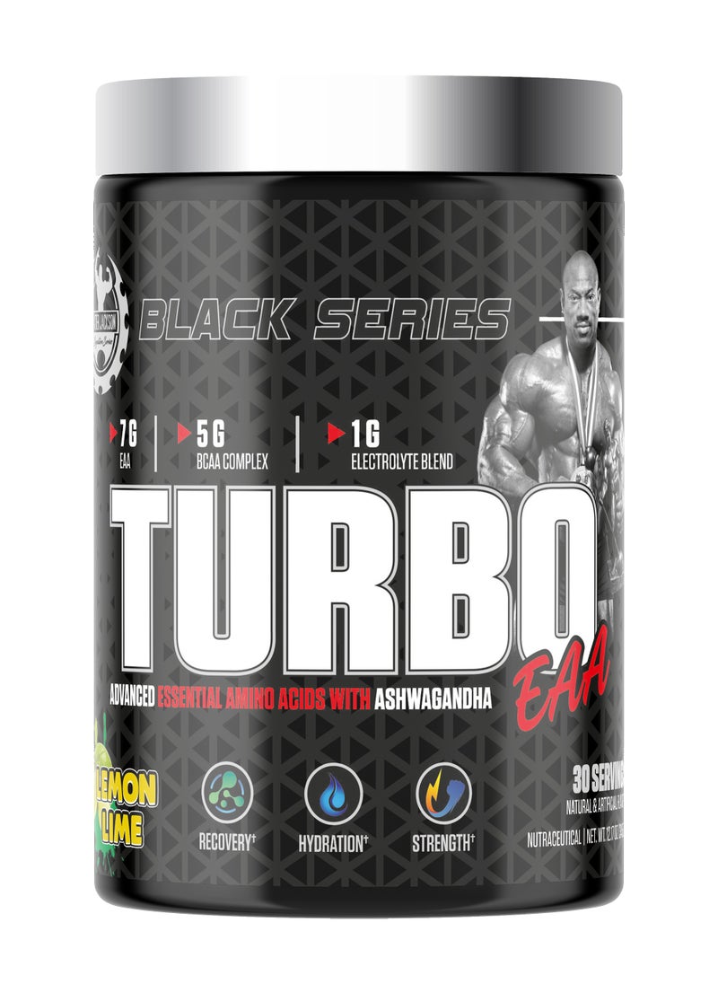 Black Series Turbo EAA 30 Servings 345g - Advanced Essential Amino Acids for Muscle Recovery and Performance (Lemon Lime)