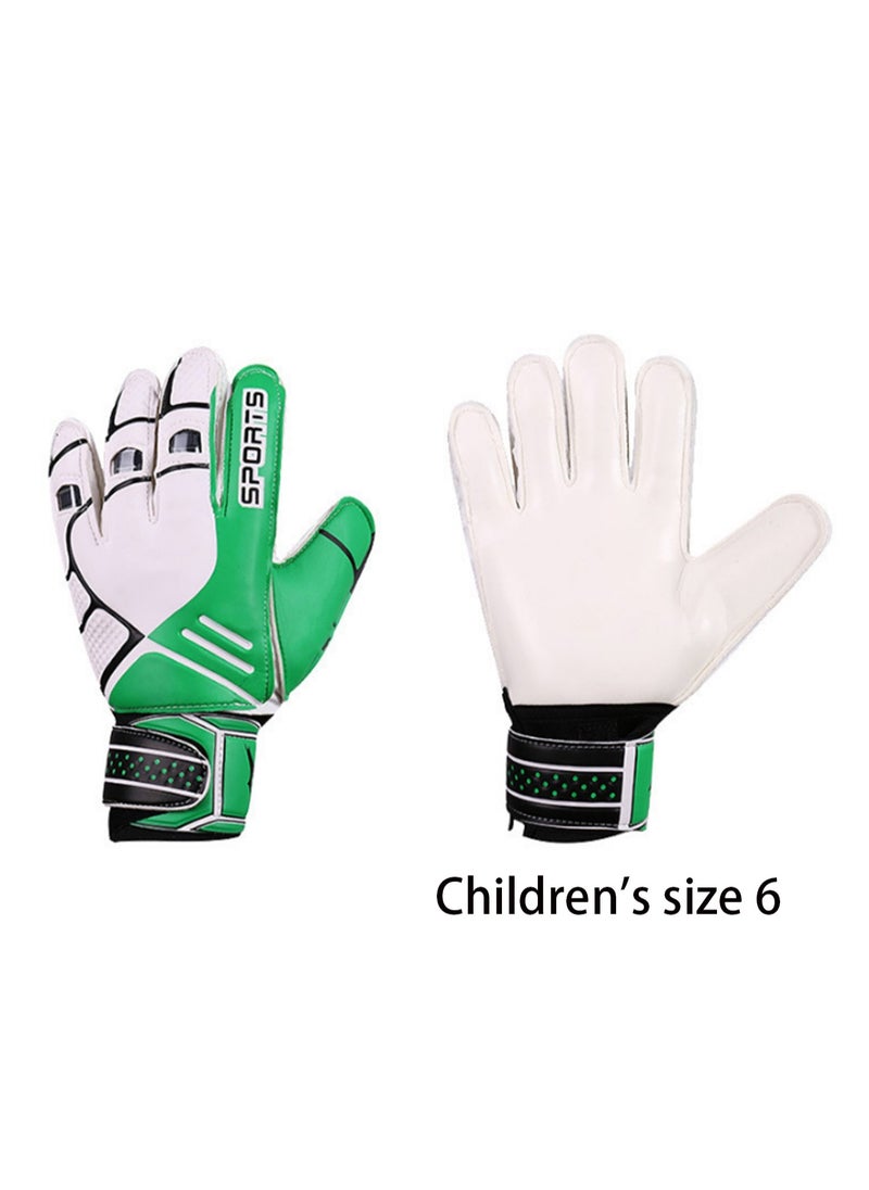 Green Kids Size 6 Soccer Goalkeeper Gloves, Youth Adult Soccer Goalkeeper Gloves, High Performance Goalkeeper Gloves, Breathable Soccer Gloves With Grip For The Toughest Saves, Training And Matches