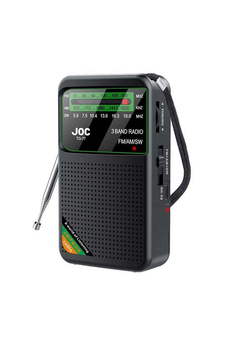 Full Band Multi-Function Radio with Auto-Tuning Black