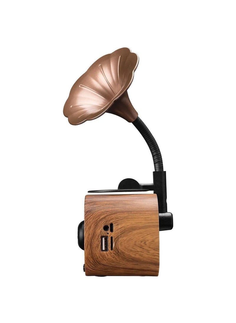 Mikado MN-S19 Wooden Classic Retro Gramophone Bluetooth Music Box | USB, AUX, TF Card Support