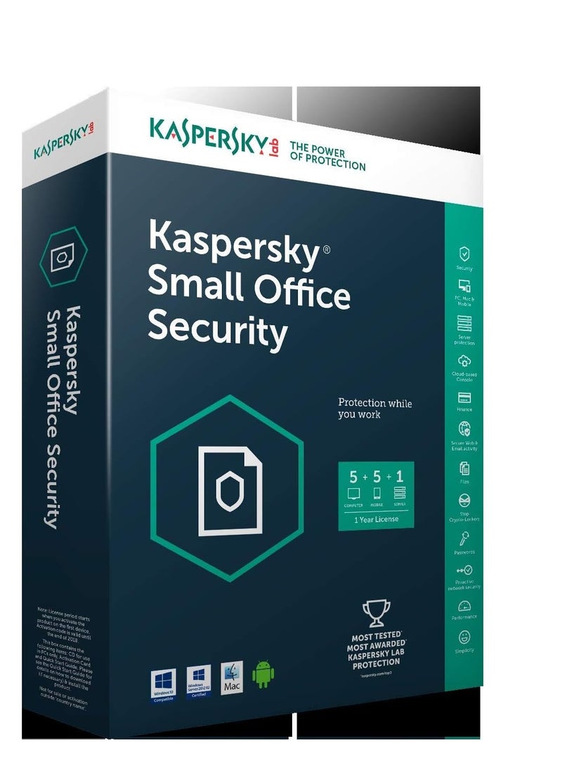 Kaspersky Small Office Security | 5 Computer, 5 Mobile, 1 Server For 1 Year
