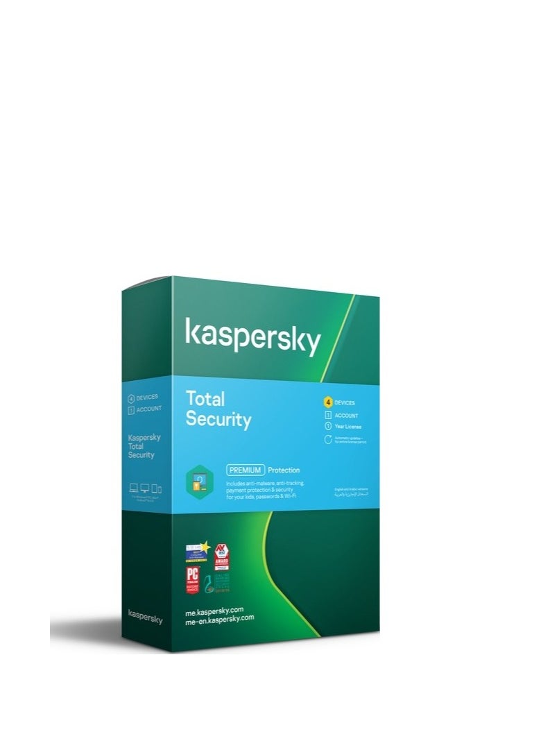 Kaspersky Total Security - 4 Devices - 1 Year Premium Protection