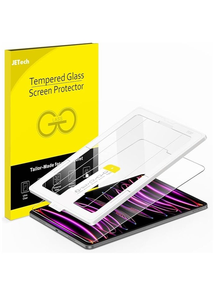 One Touch Screen Protector for iPad Pro 12.9-Inch (2022/2021/2020/2018 Model, 6th/5th/4th/3rd Generation), Tempered Glass Film with Auto-Alignment Frame, HD Clear