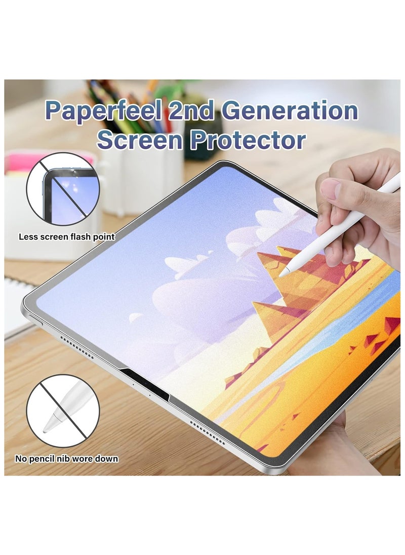 Paper-feel iPad Pro 12.9 Screen Protector [2 Pack](12.9 Inch, 2022 6th Generation & 2021 5th Gen & 2020 4th Gen &2018 3rd Gen) - Matte Film Anti Glare for Drawing Writing & Note-taking