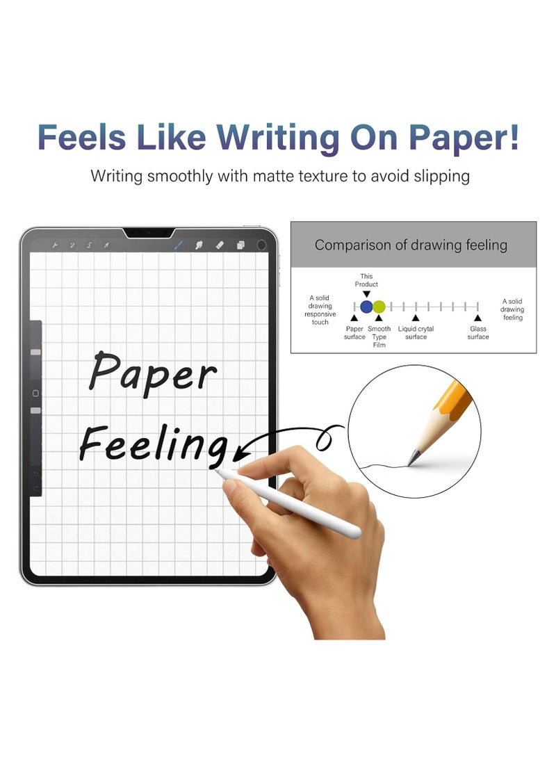 Paper-feel iPad Pro 12.9 Screen Protector [2 Pack](12.9 Inch, 2022 6th Generation & 2021 5th Gen & 2020 4th Gen &2018 3rd Gen) - Matte Film Anti Glare for Drawing Writing & Note-taking