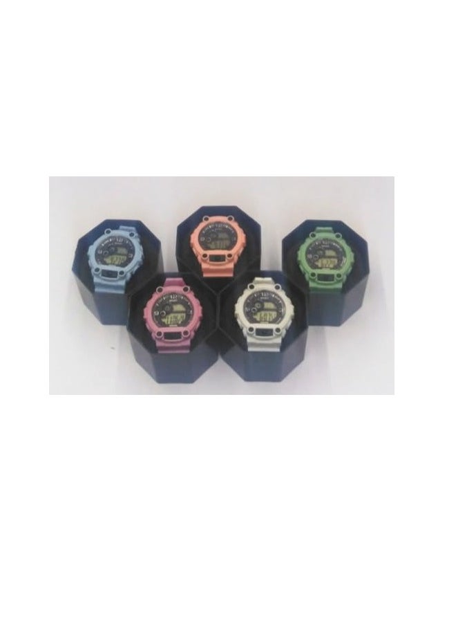 Children Digital Sports Watches, Set of 12 Assorted colors