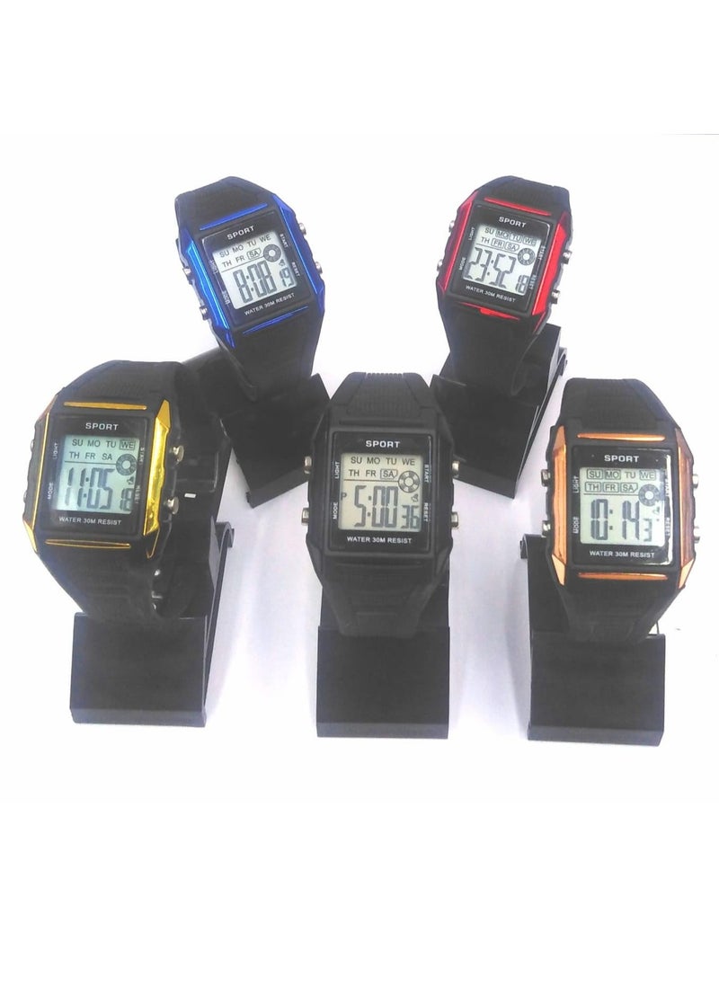 Children Digital Sports Watches, Assorted Colors, Set of 10