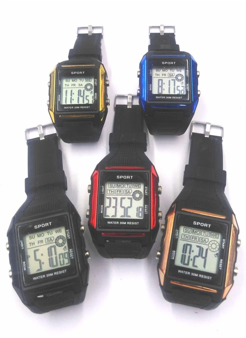 Children Digital Sports Watches, Assorted Colors, Set of 10