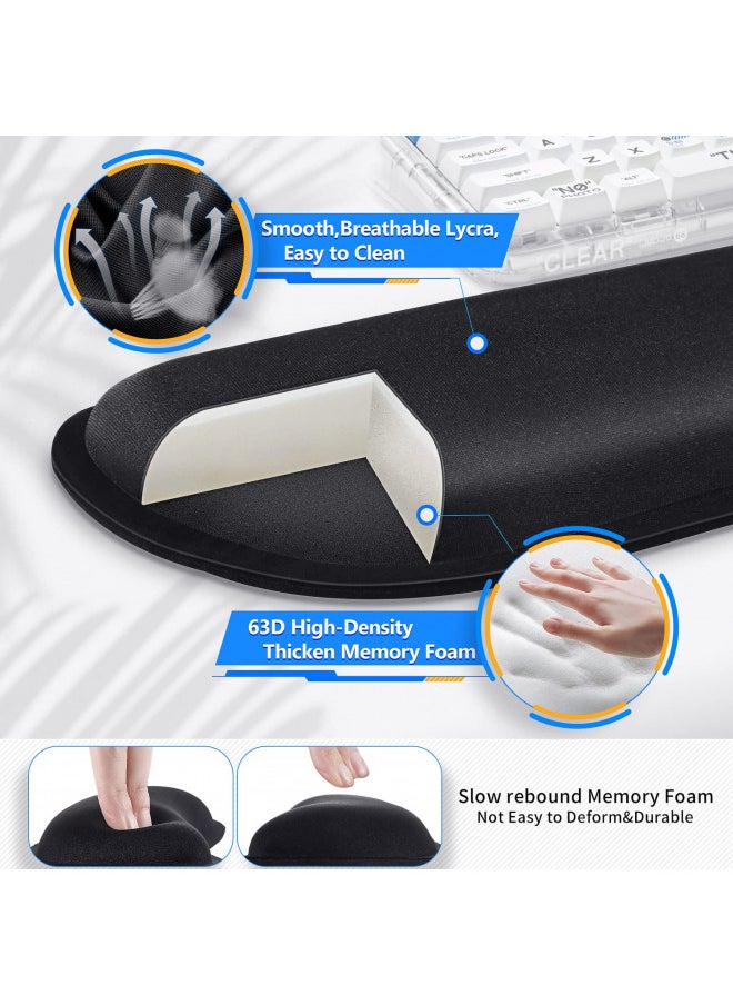 Gimars 3Pcs Memory Foam Keyboard Wrist Rest, Mouse Pad Wrist Support for Easy Typing Pain Relief, Ergonomic, Comfortable Keyboard Mouse Pad Set for Computer, Laptop, Home & Office