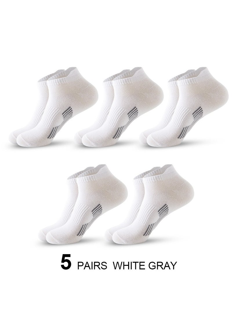 5 Pairs Men's Summer Breathable Sweat Absorbent Socks (Size 38-45)