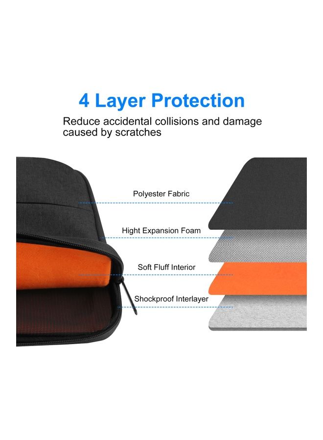 14-Inch Sleeve Case Zipper Laptop Handbag Black