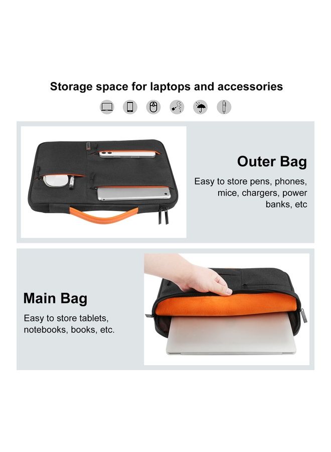 14-Inch Sleeve Case Zipper Laptop Handbag Black