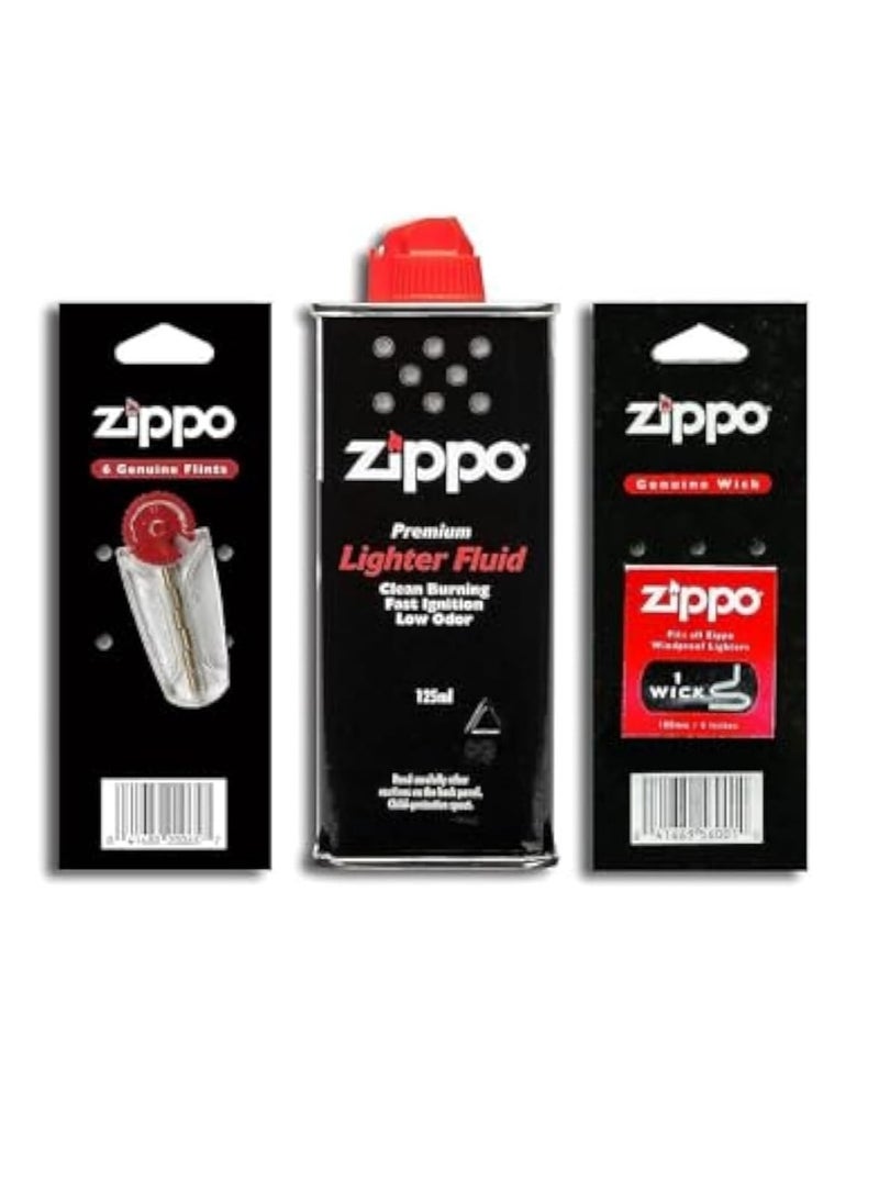 ZIPPO 3141-LTR FL 4OZ, 2406N-6FLINTS, 2425-WICK