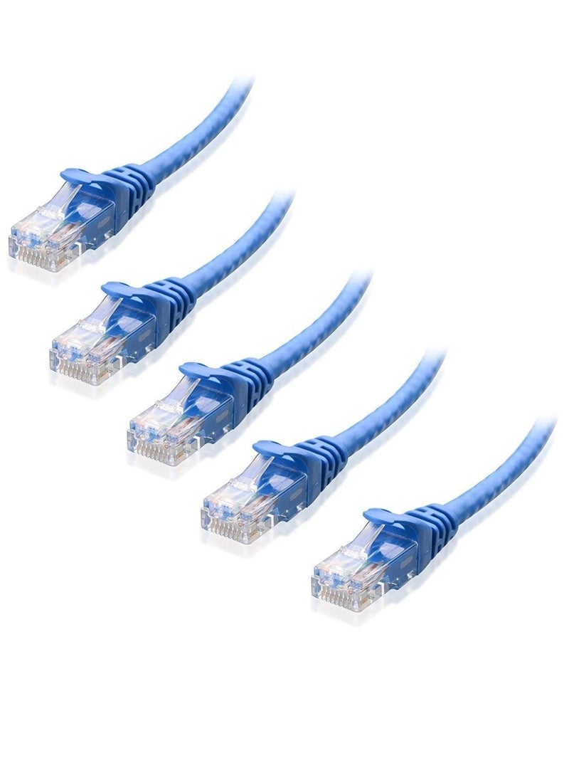 Divine  Cat6 Snaggles Ethernet Patch Cable 1M Blue Pack Of 5