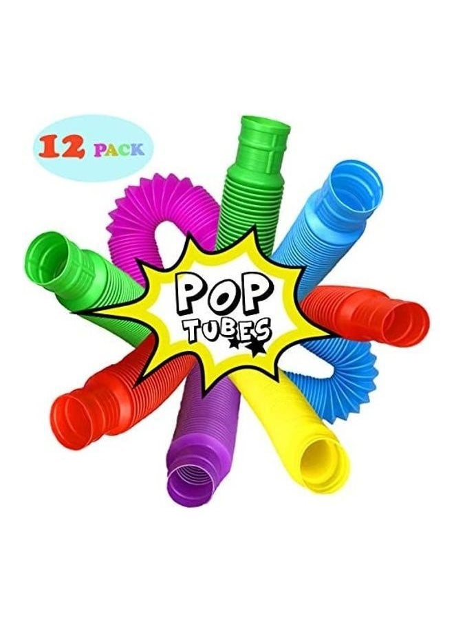 12-Piece Pop Tubes Fidget Pipe Toddler Toys