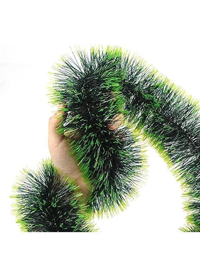 32.8 Ft Christmas Tinsel Garland,Green Glittering Decoration for Xmas Tree Party Wedding Supplies