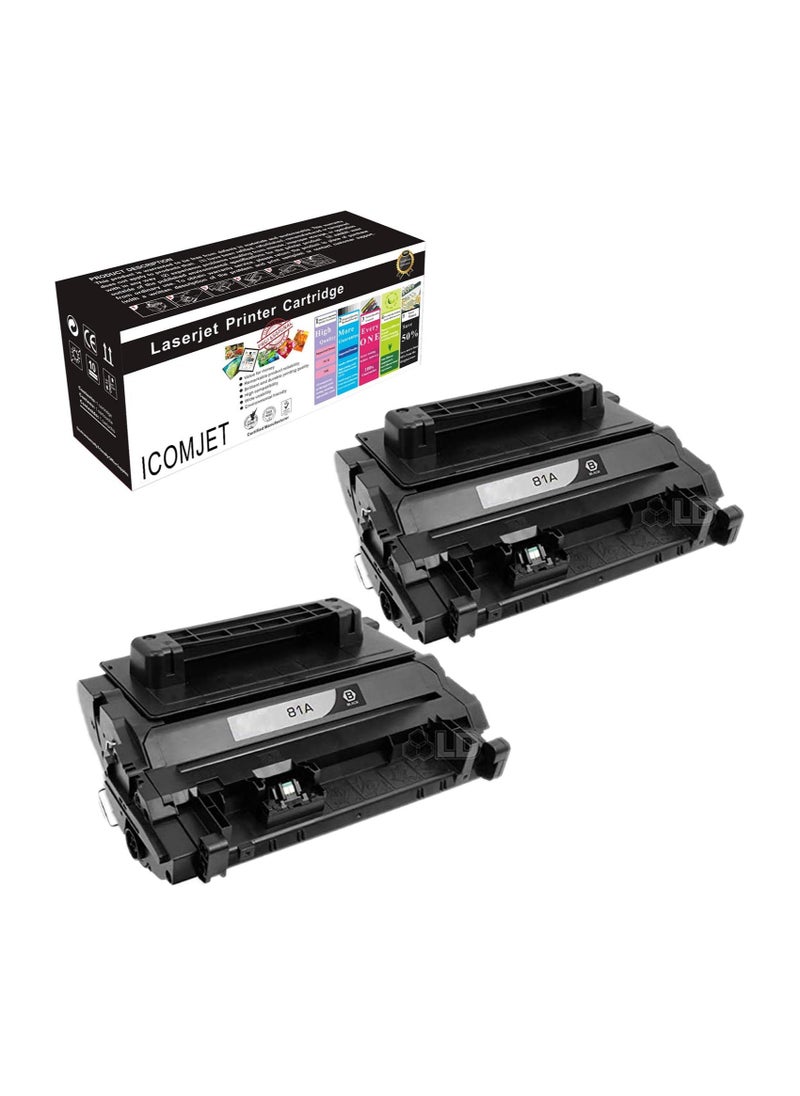 ICOMJET Compatible Toner Cartridge Replacement for HP 81A CF281A Work for HP LaserJet Enterprise 604n 604dn M605n M605X M606dn 606X M630h M630dn M630z M630f (2*black)