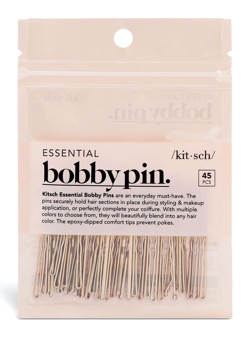 Kitsch Blonde Mini Bobby Pins - Ideal for Thin Hair | Hair Styling Accessories for Girls and Women | 1.87 Inches Bobby Pins Blonde Hair | Hair Stylist Must Haves | Stylish and Secure Hair Pin - 45 pcs