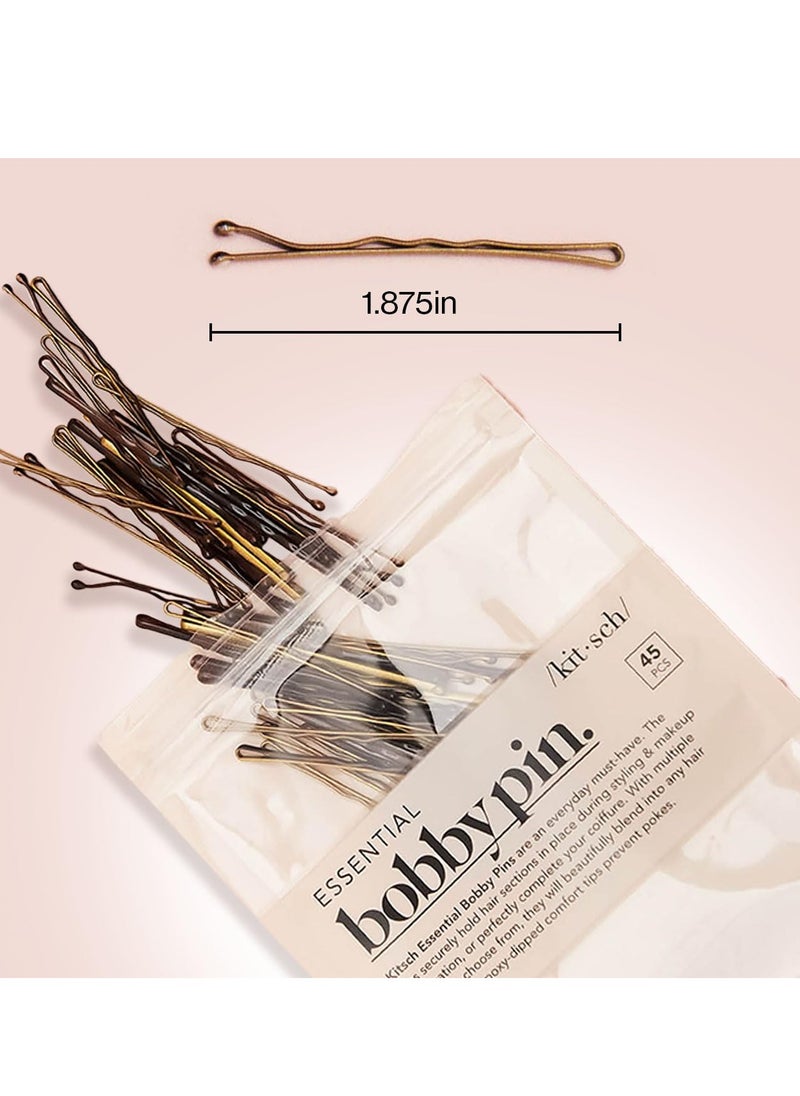 Kitsch Blonde Mini Bobby Pins - Ideal for Thin Hair | Hair Styling Accessories for Girls and Women | 1.87 Inches Bobby Pins Blonde Hair | Hair Stylist Must Haves | Stylish and Secure Hair Pin - 45 pcs