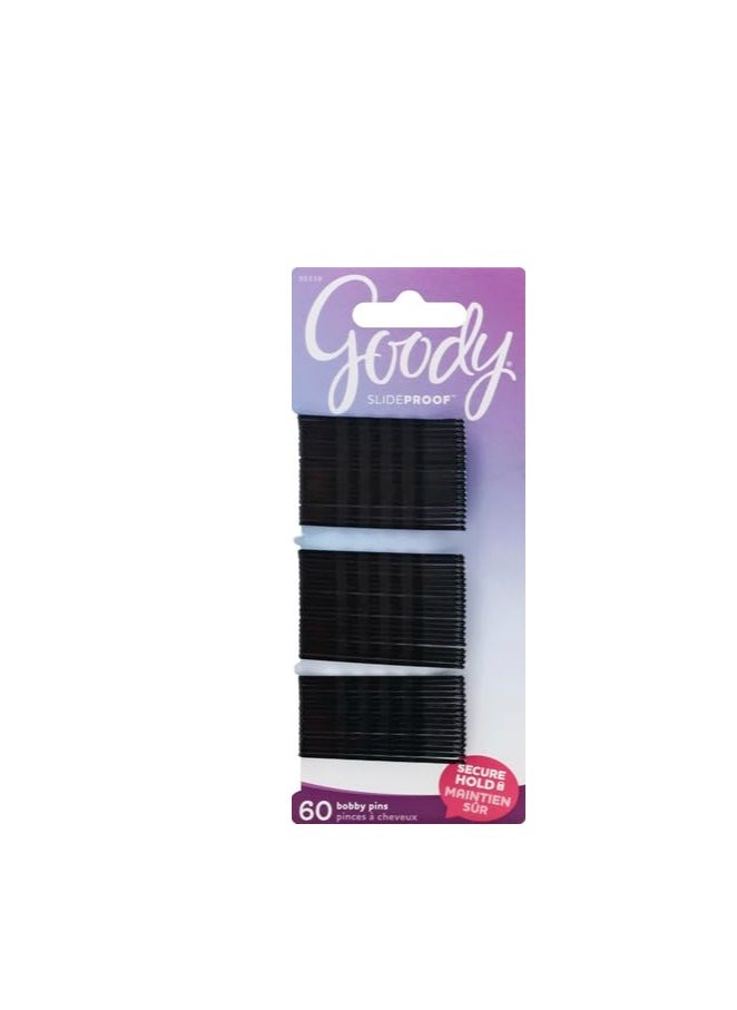 Goody SlideProof Bobby Pins, Black, 60-count (1942233)