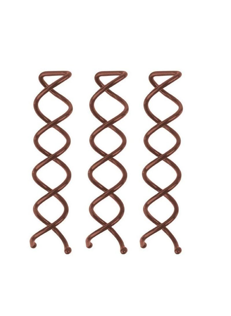 Kitsch Spin Pins for Hair, Spiral Hair Pins for Stylish Hairdos, Mini Spiral Bobby Pins for Girls, Stylish Bun Bobby Pins, Hair Spirals & Twist Tool - 3pc Set, Brown