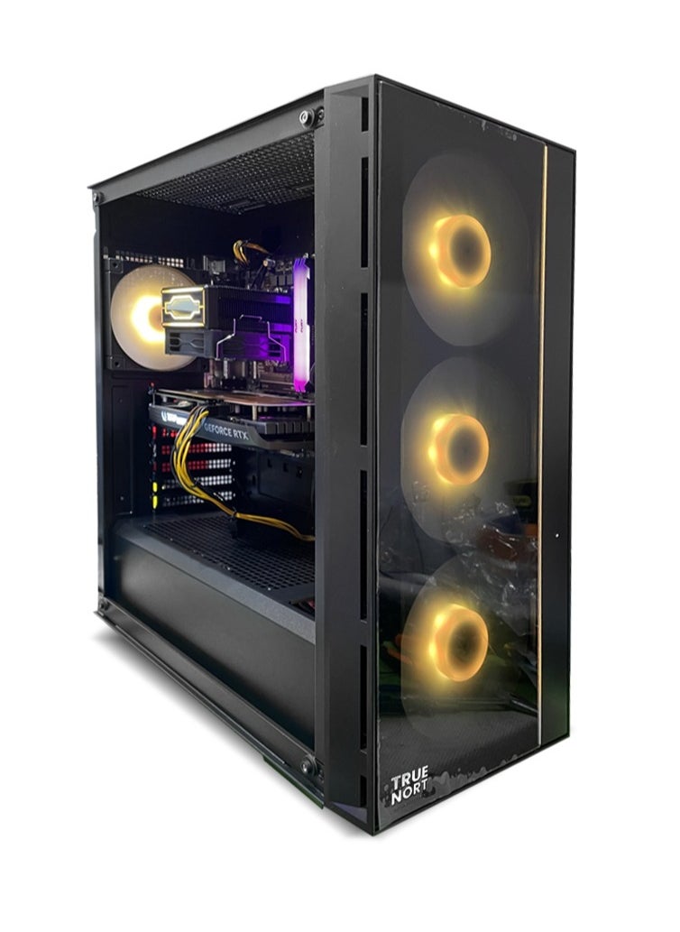 True Nort Gaming PC, Intel Core i5-13400F, RTX 3060, 16GB RAM, 512GB SSD, 1TB HDD, Air Cooler 120MM, 650W PSU, Window 11 Pro, Black Case