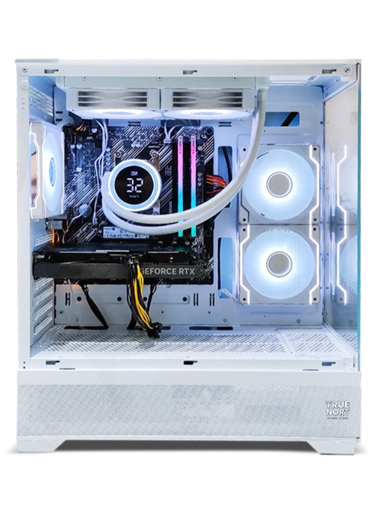 True Nort Gaming PC, Intel Core i5-13400F, RTX 3060, 16GB RAM, 512GB SSD, 1TB HDD, Liquid Cooler 240MM, 650W PSU, Window 11 Pro, White Case