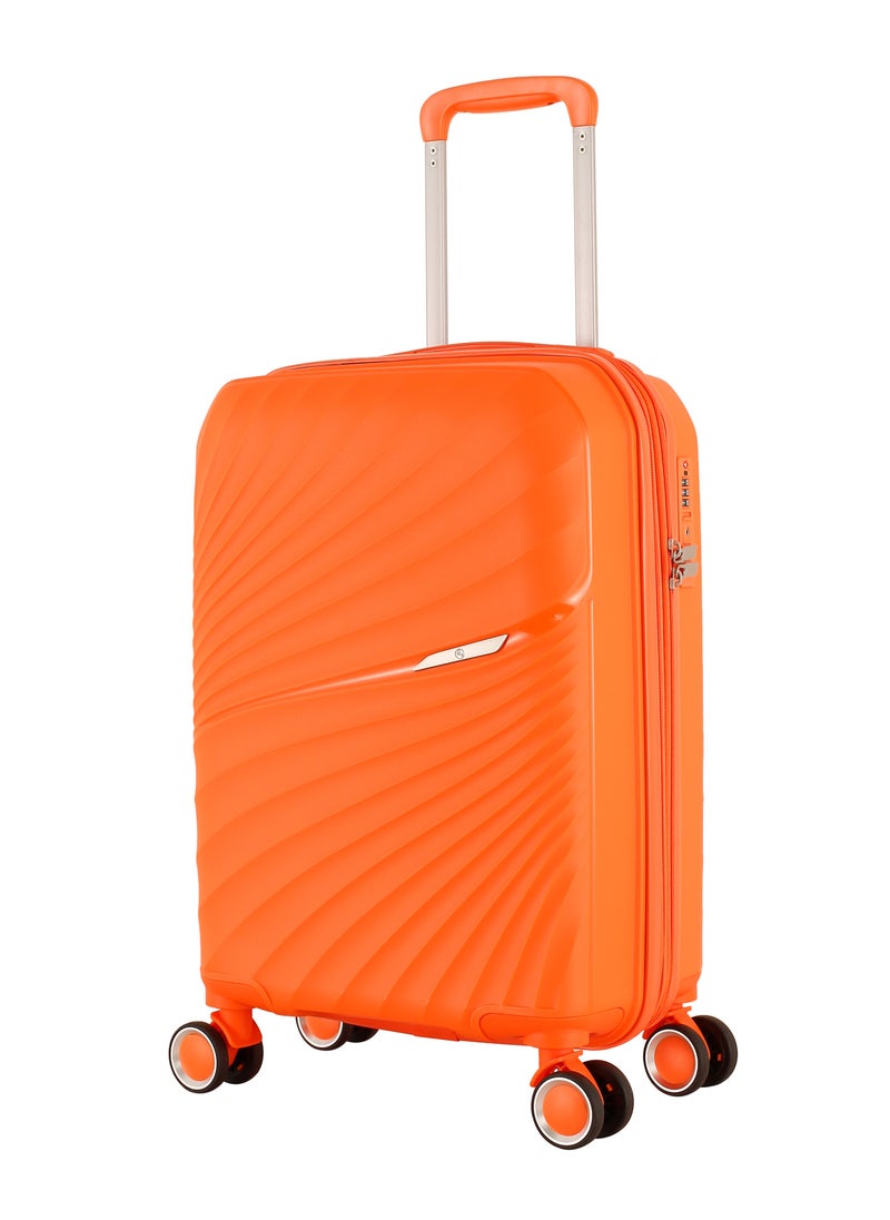 H.T Luggage Bag, Hard Case Polypropylene (PP) Material, 8x360 Degree Rotation Spinner Wheels, Matching Color Suitcases, Expandable Trolley Bag, Telescopic Handle, TSA Lock, SKU 13504