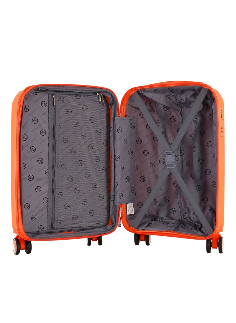 H.T Luggage Bag, Hard Case Polypropylene (PP) Material, 8x360 Degree Rotation Spinner Wheels, Matching Color Suitcases, Expandable Trolley Bag, Telescopic Handle, TSA Lock, SKU 13504