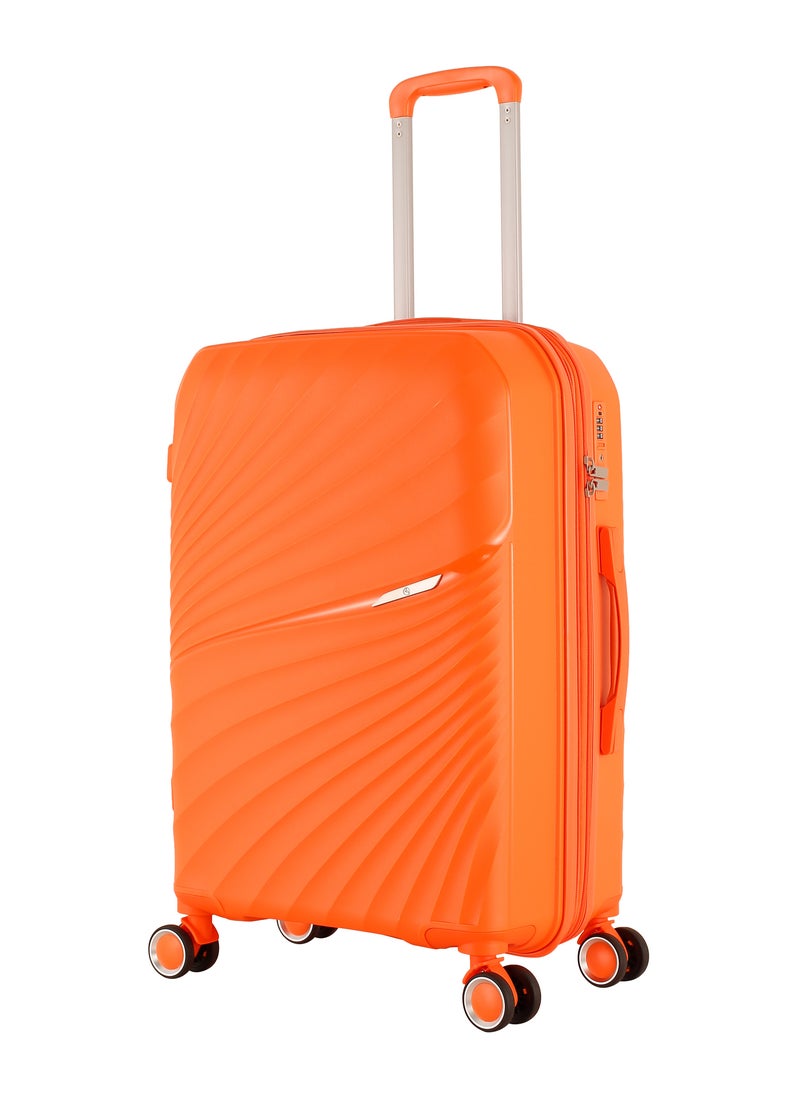 H.T Luggage Bag, Hard Case Polypropylene (PP) Material, 8x360 Degree Rotation Spinner Wheels, Matching Color Suitcases, Expandable Trolley Bag, Telescopic Handle, TSA Lock, SKU 13504