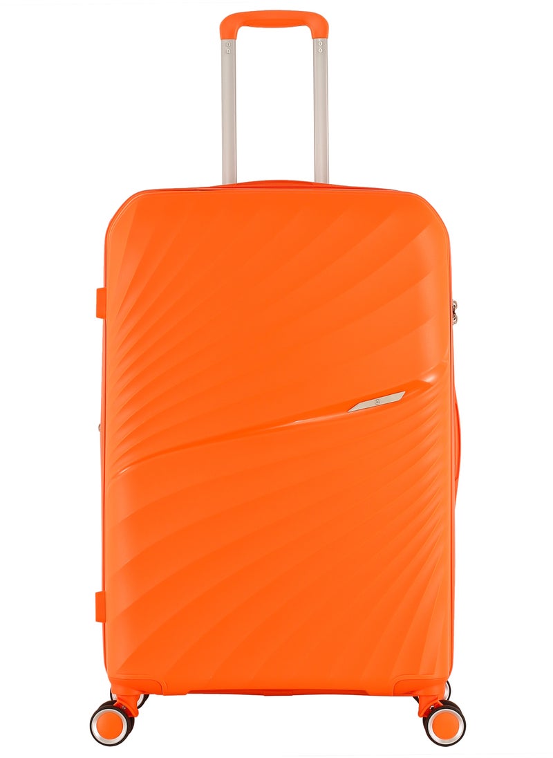 H.T Luggage Bag, Hard Case Polypropylene (PP) Material, 8x360 Degree Rotation Spinner Wheels, Matching Color Suitcases, Expandable Trolley Bag, Telescopic Handle, TSA Lock, SKU 13504