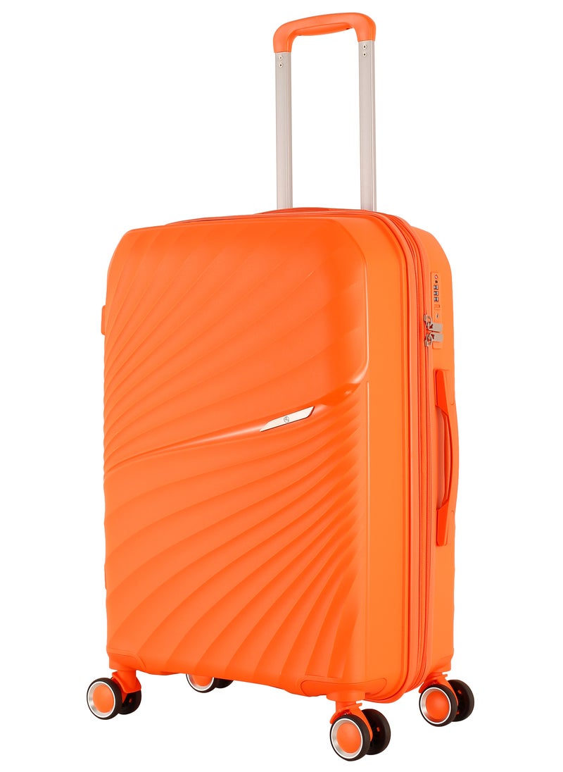 H.T Luggage Bag, Hard Case Polypropylene (PP) Material, 8x360 Degree Rotation Spinner Wheels, Matching Color Suitcases, Expandable Trolley Bag, Telescopic Handle, TSA Lock, SKU 13504