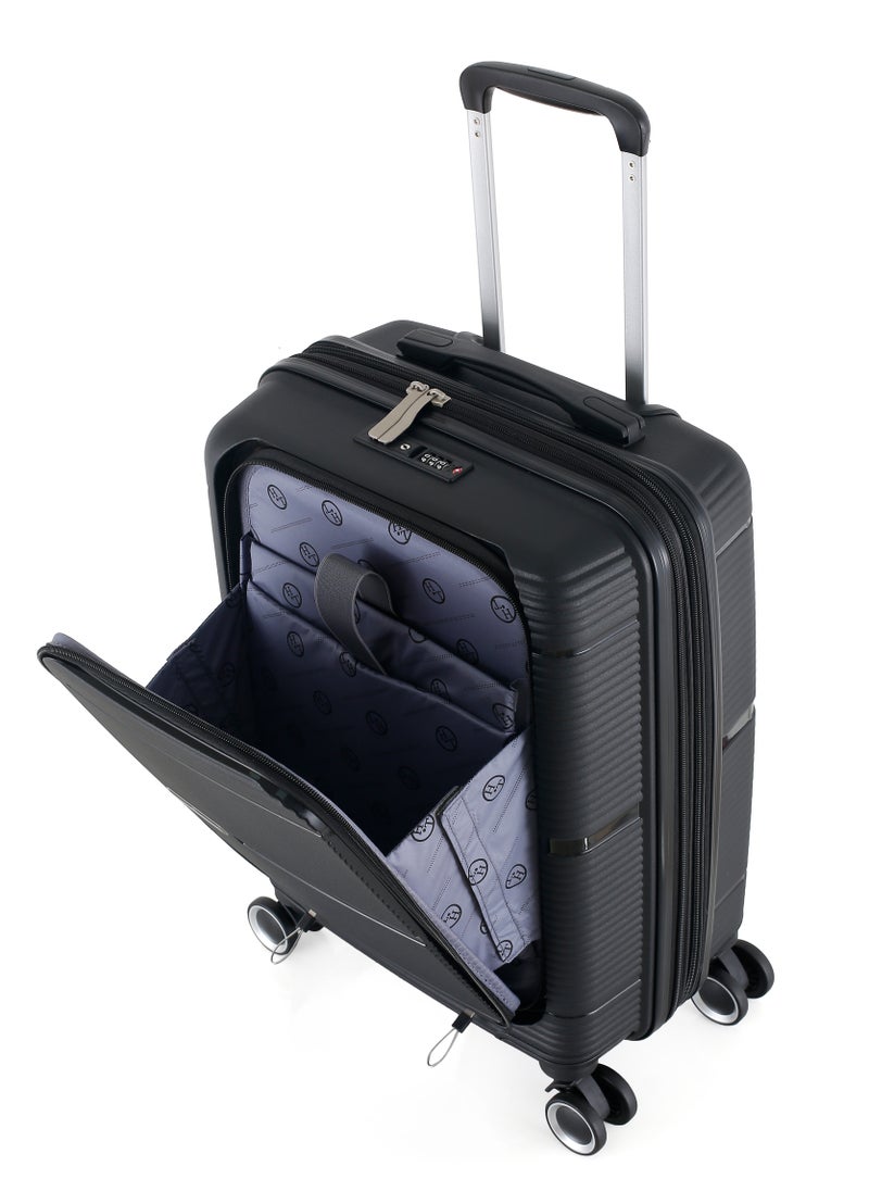 H.T Luggage Bag, Hard Case Polypropylene (PP) Material, 8x360 Degree Rotation Spinner Wheels, Matching Color Suitcases, Expandable Trolley Bag, Telescopic Handle, TSA Lock, SKU 13627