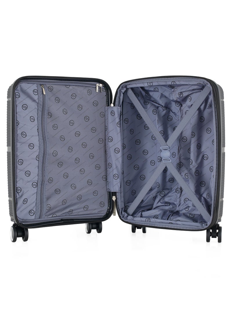 H.T Luggage Bag, Hard Case Polypropylene (PP) Material, 8x360 Degree Rotation Spinner Wheels, Matching Color Suitcases, Expandable Trolley Bag, Telescopic Handle, TSA Lock, SKU 13627