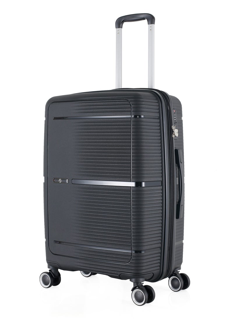H.T Luggage Bag, Hard Case Polypropylene (PP) Material, 8x360 Degree Rotation Spinner Wheels, Matching Color Suitcases, Expandable Trolley Bag, Telescopic Handle, TSA Lock, SKU 13627