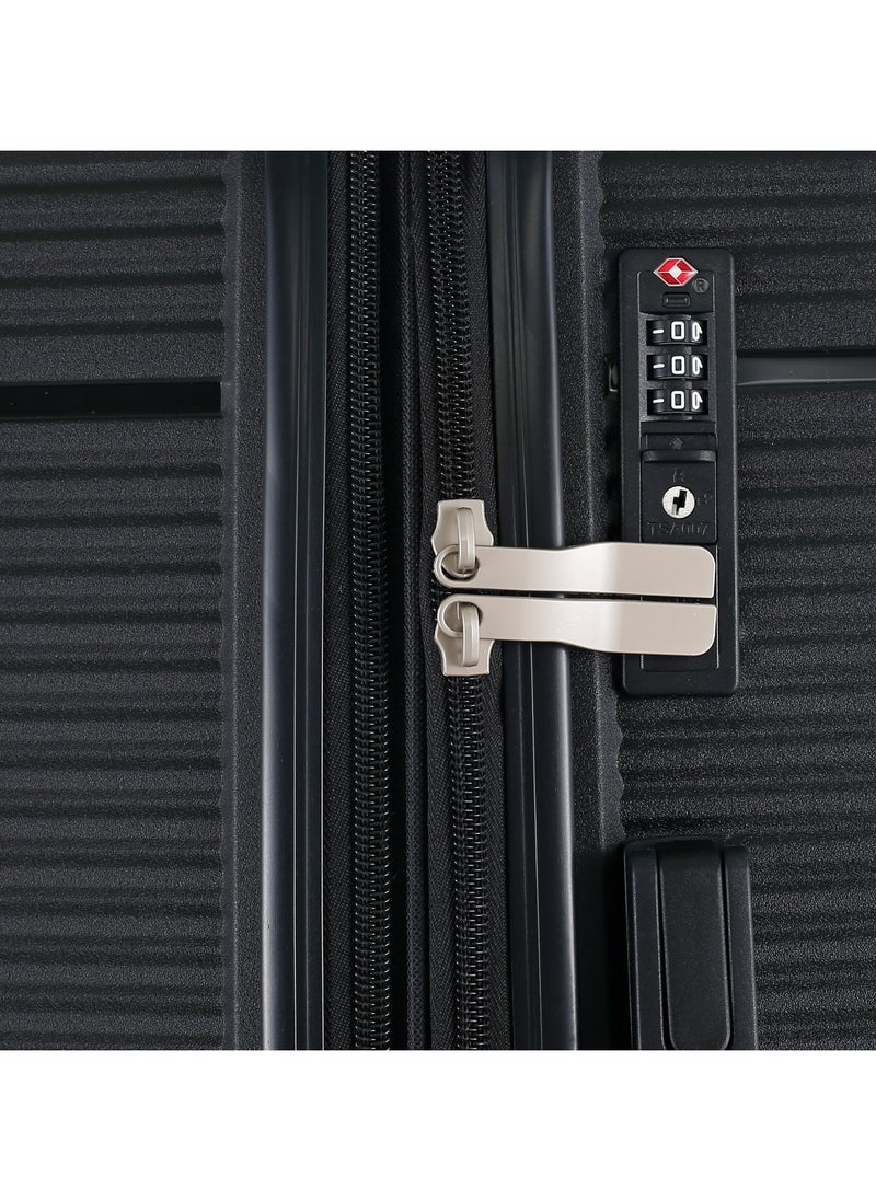 H.T Luggage Bag, Hard Case Polypropylene (PP) Material, 8x360 Degree Rotation Spinner Wheels, Matching Color Suitcases, Expandable Trolley Bag, Telescopic Handle, TSA Lock, SKU 13627