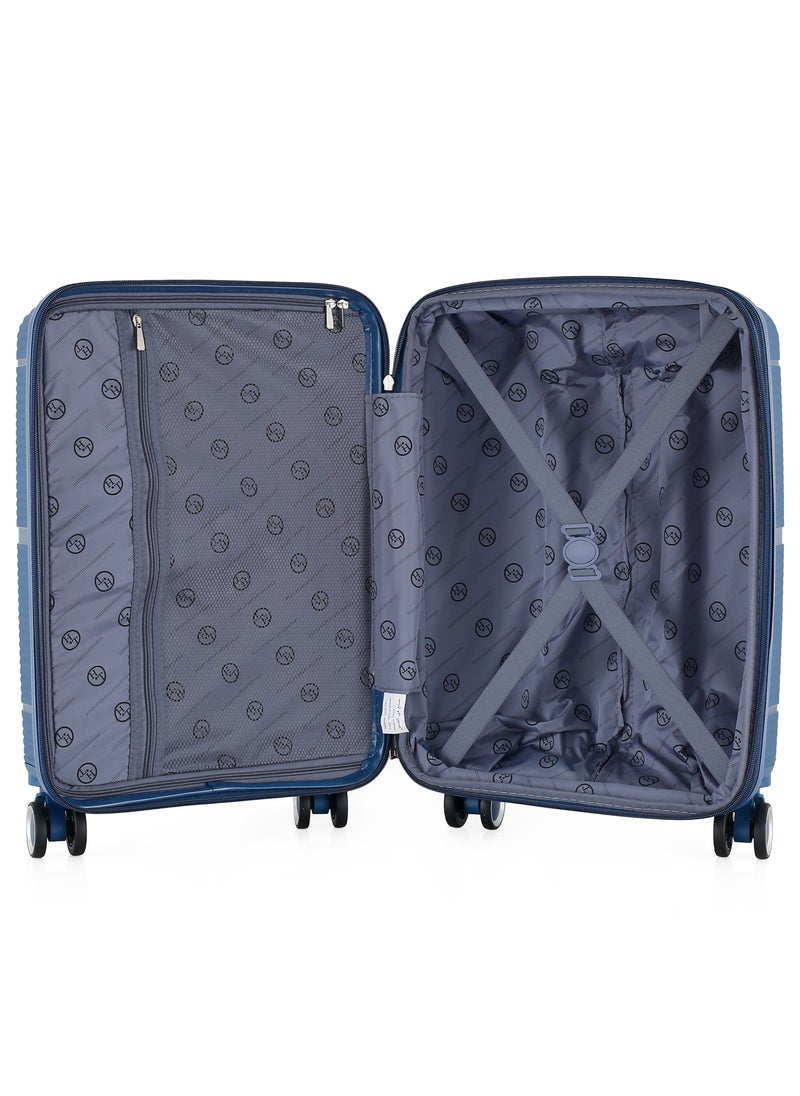 H.T Luggage Bag, Hard Case Polypropylene (PP) Material, 8x360 Degree Rotation Spinner Wheels, Matching Color Suitcases, Expandable Trolley Bag, Telescopic Handle, TSA Lock, SKU 13627