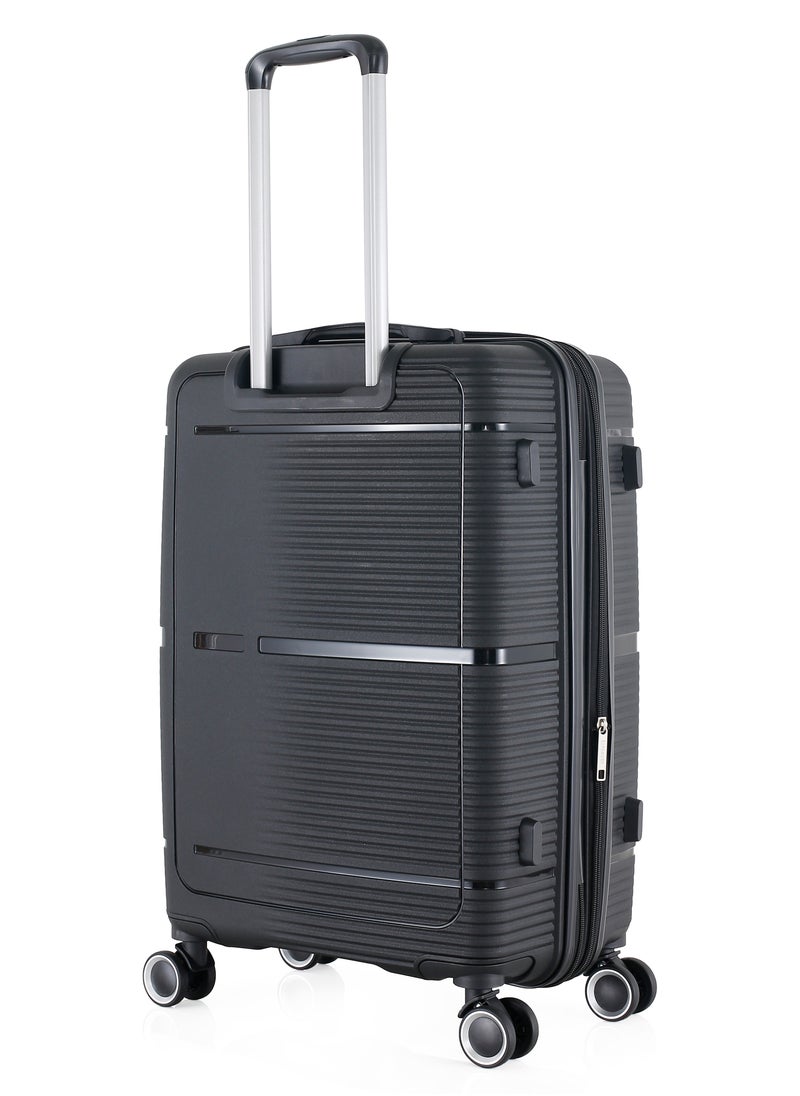 H.T Luggage Bag, Hard Case Polypropylene (PP) Material, 8x360 Degree Rotation Spinner Wheels, Matching Color Suitcases, Expandable Trolley Bag, Telescopic Handle, TSA Lock, SKU 13627