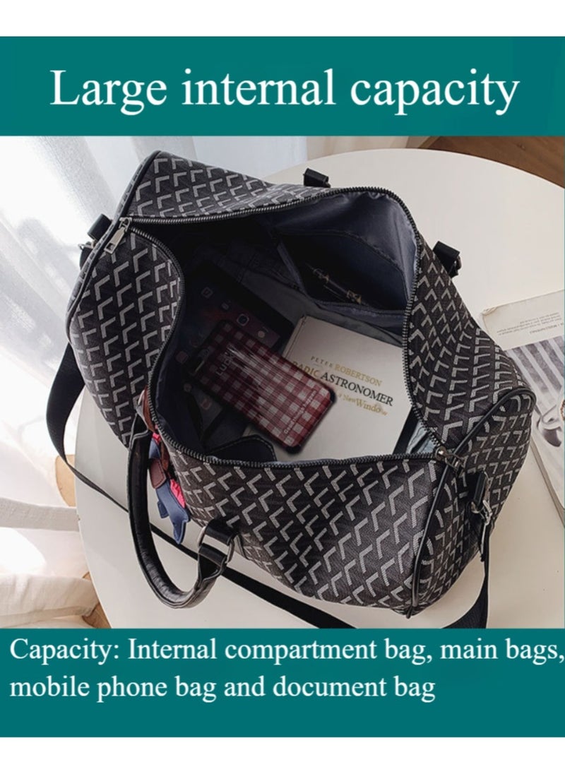 Multi Functional Large Capacity Carry on Luggage Bag Wet and Dry Separation Shoe Compartment Gym Bag Suitcase with Perfect for Short Business Trips and Travel Duffels