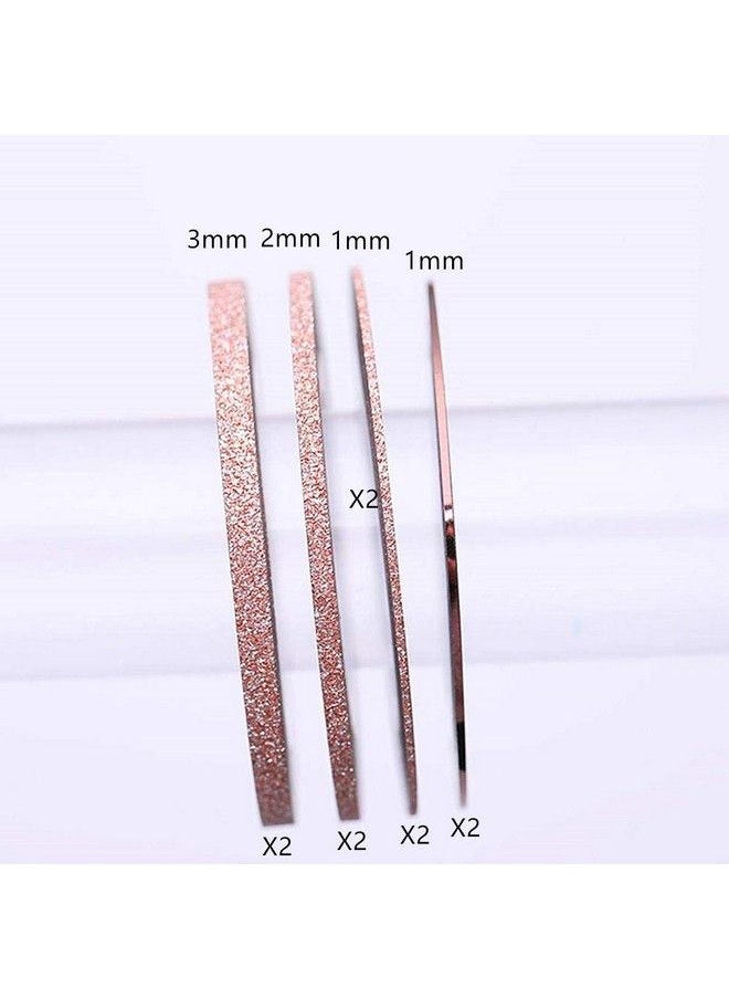 8 Rolls Rose Gold Nail Striping Tape Line Decoration Matte Texture Nail Striping Decal Foil Tips Tape Line For Diy Nail Art Decorations