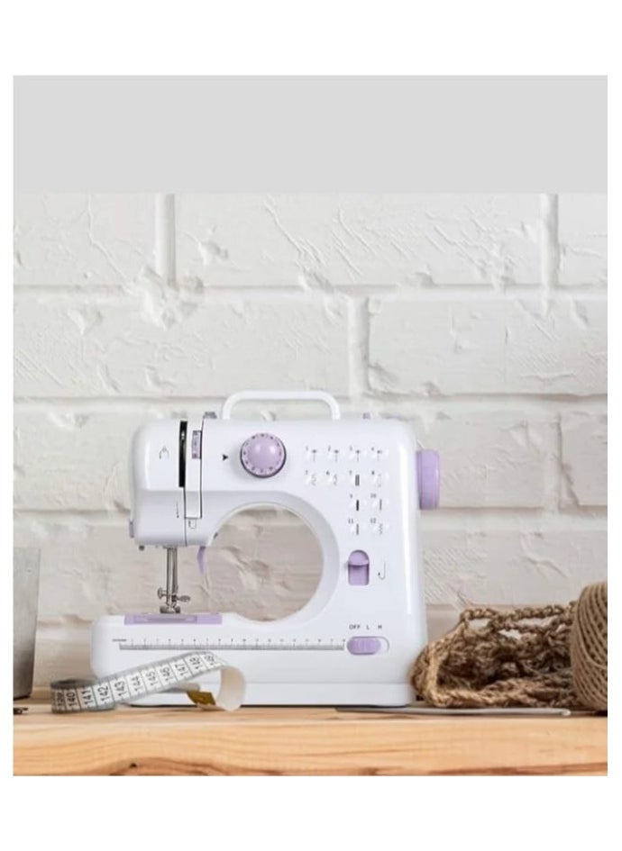 Electric Sewing Machine, Portable Household Machine, Multi-functional Crafting and Adjustable Speed, 12 Stitch Patterns for Kids, Parents, Beginners, Hobbyists, Lightweight